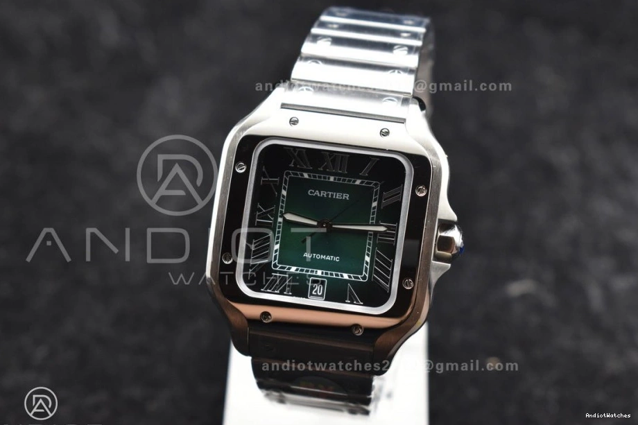 Dial 1:1 Youthful Edition Cartier 1057 de Bracelet BVF Green SmartLinks on 40mm MIYOTA SS Best Santos 1215